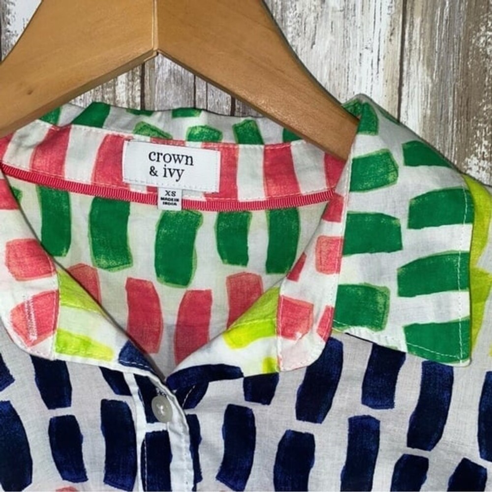 Crown & Ivy Colorful Paint Swatch Button Down - Picture 5 of 5